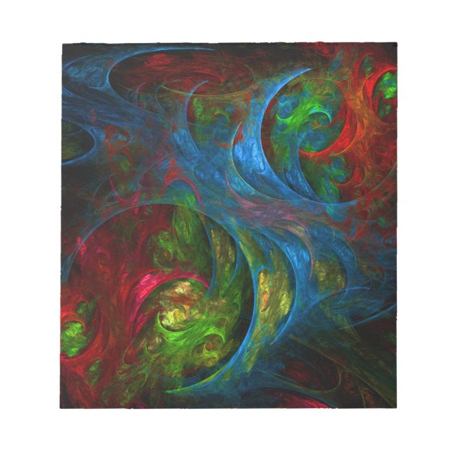 Bloco De Notas Notepad de arte Abstrato azul gênesis (Frente)
