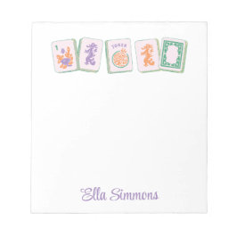 Bloco De Notas Notepad de Azulejos Roxos Mahjong, Personalizado