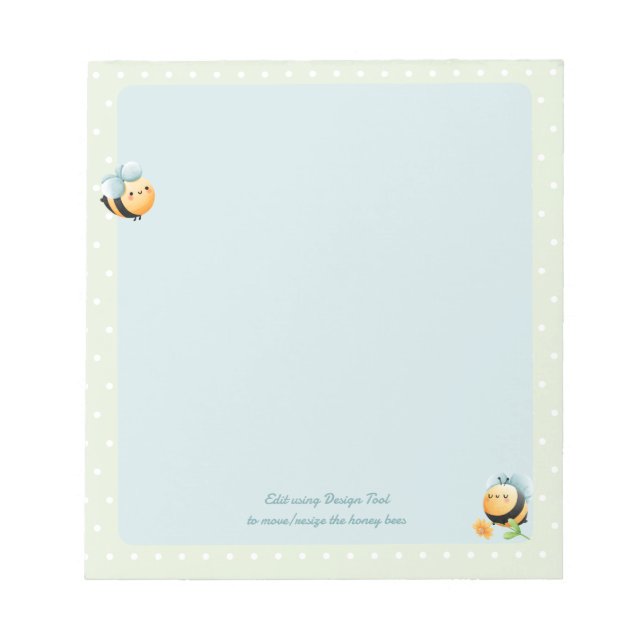 Bloco De Notas Notepad De Bee De Mel Doce (Frente)