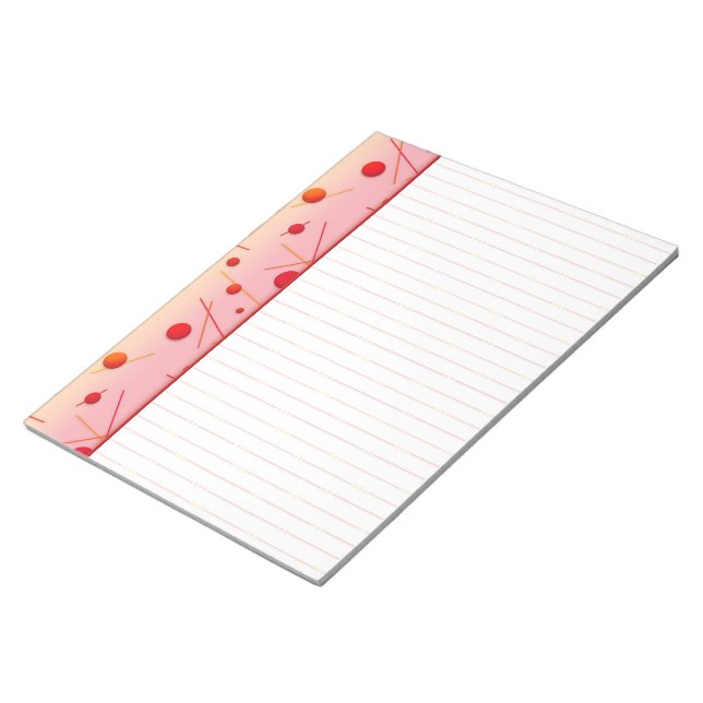 Bloco De Notas Notepad de Borda PInk Laranja Vermelho (Inclinado)
