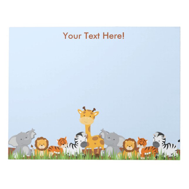 Bloco De Notas Notepad de Bovinos Selvagens Azuis (Frente)