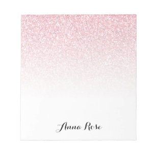 Bloco De Notas Notepad de brilho rosa
