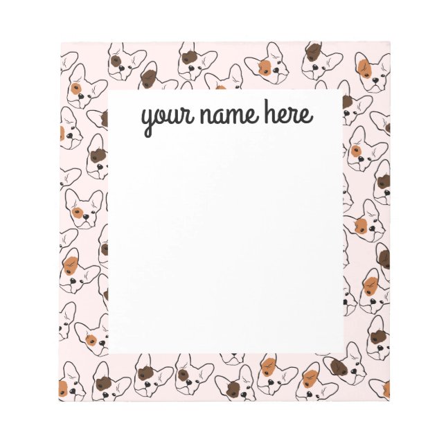 Bloco De Notas Notepad de Bulldog Francês Personalizado (Frente)