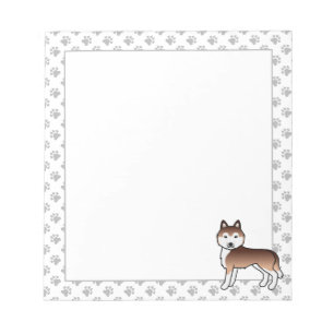 Bloco De Notas Notepad de Cachorro Cachorro Siberiano Husky Cute