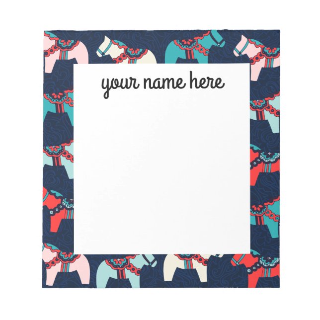 Bloco De Notas Notepad de Cavalos Dala Cute Personalizados (Frente)