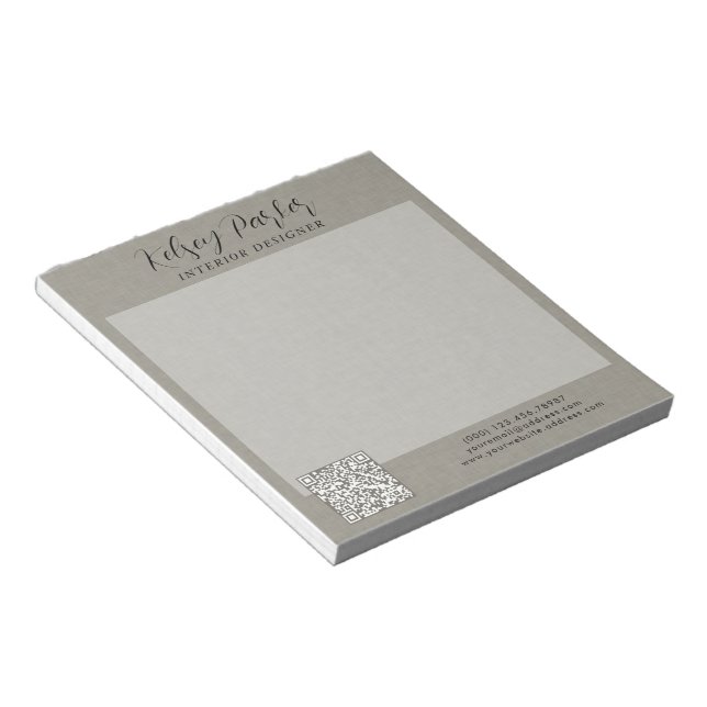 Bloco De Notas Notepad de código QR personalizável de textura de  (Inclinado)