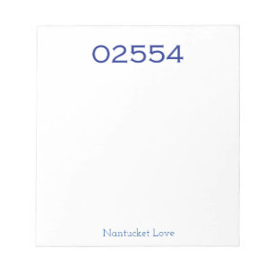Bloco De Notas Notepad de Código Zip Nantucket 02554