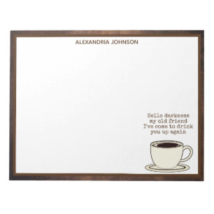 Bloco De Notas Notepad de Coffee Lover Funny Quote do Vintage