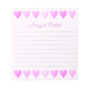 Bloco De Notas Notepad de Corações Rosa Doce