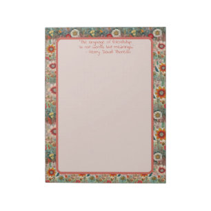 Bloco De Notas Notepad de Cota de Amizade do Jardim Vermelho