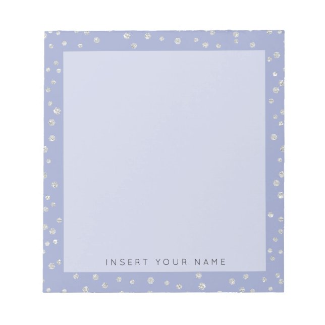 Bloco De Notas Notepad de Cristal Azul Confetti 5,5" x 6" (Frente)