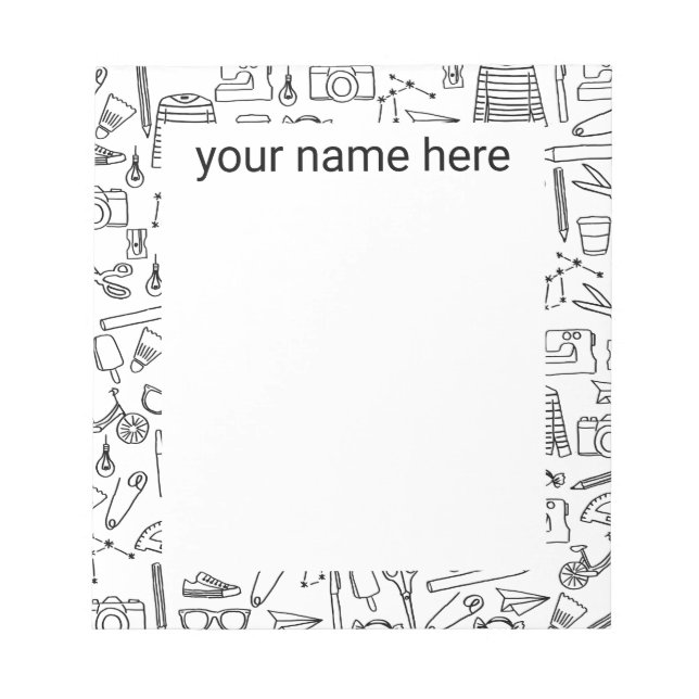 Bloco De Notas Notepad de desenhos de porta personalizados (Frente)