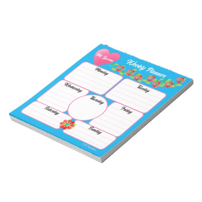 Bloco De Notas Notepad de Disposição das Flores do Planejador Sem (Invertido)