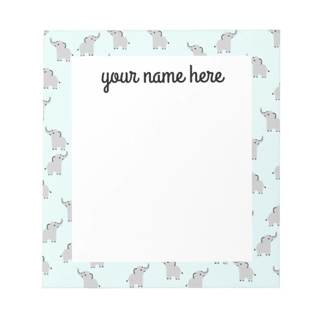 Bloco De Notas Notepad de elefante personalizado (Frente)