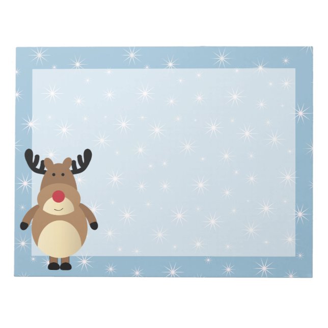Bloco De Notas Notepad de Feriado de Inverno Cute Reindeer (Frente)