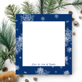 Bloco De Notas Notepad de flocos de neve de Natal Azul