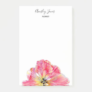 Bloco De Notas Notepad de flor de tulipa rosa