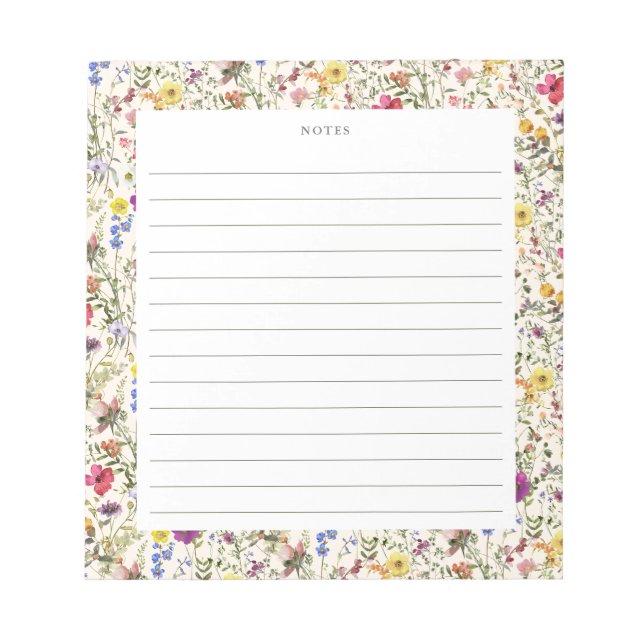 Bloco De Notas Notepad de flor selvagem (Frente)