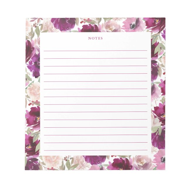 Bloco De Notas Notepad de Florença Magenta Cor Magenta Rosa (Frente)