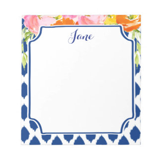 Bloco De Notas Notepad de Flores de Água Modernas