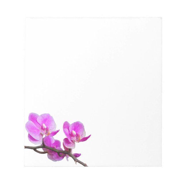 Bloco De Notas Notepad de Flores Orquídeas Rosa (Frente)