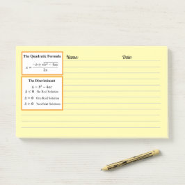 Bloco De Notas Notepad De Fórmula Discriminante E Quadrática