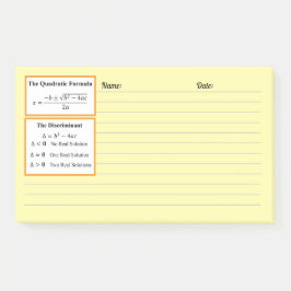 Bloco De Notas Notepad De Fórmula Discriminante E Quadrática
