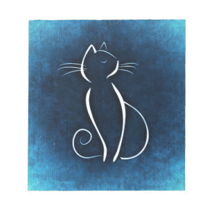 Bloco De Notas Notepad de gato branco abstrato