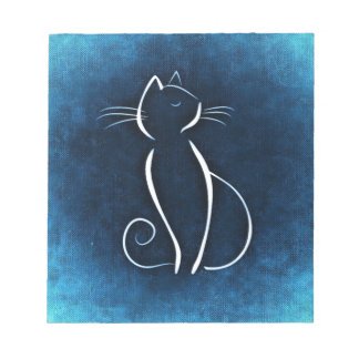 Bloco De Notas Notepad de gato branco abstrato