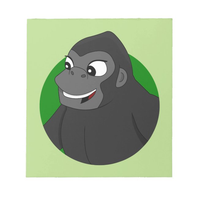 Bloco De Notas Notepad de Gorilla Cartoon (Frente)