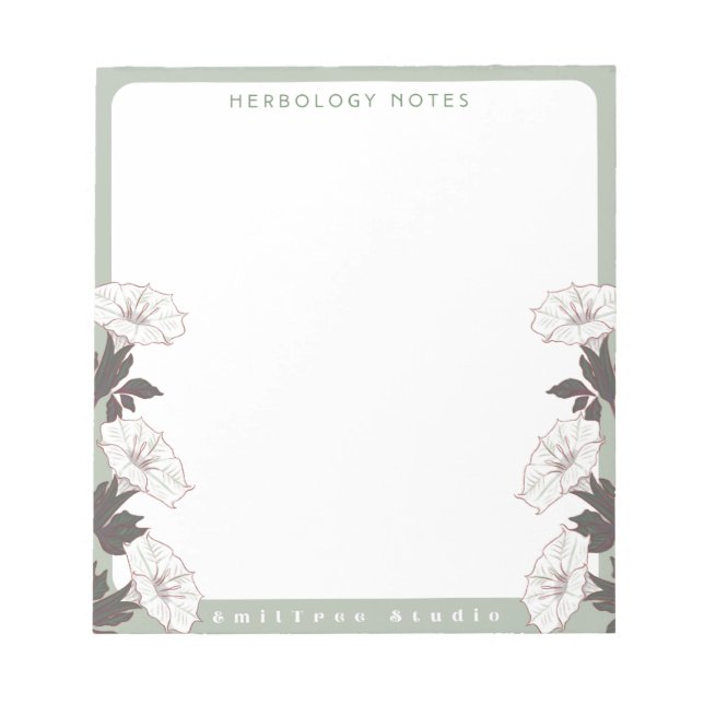 Bloco De Notas Notepad de Herbologia de Moonflower (Frente)