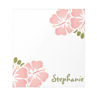 Bloco De Notas Notepad de Hibiscus Rosa Personalizado