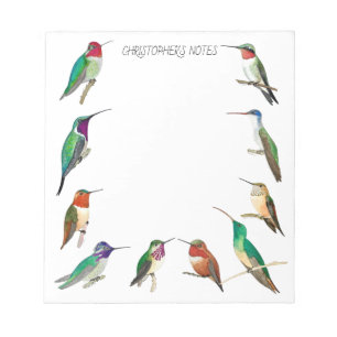 Bloco De Notas Notepad de Hummingbird Norte-Americano Personaliza