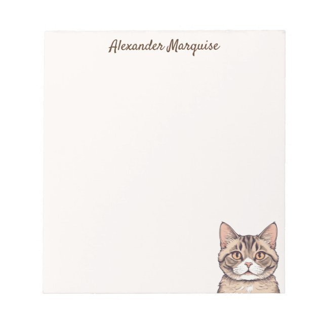 Bloco De Notas Notepad de ilustração de gato bonito (Frente)