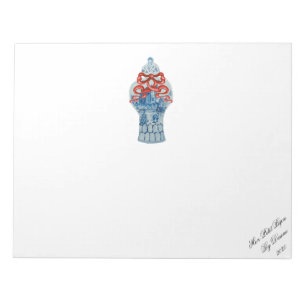 Bloco De Notas Notepad de Jar Azul e Branco