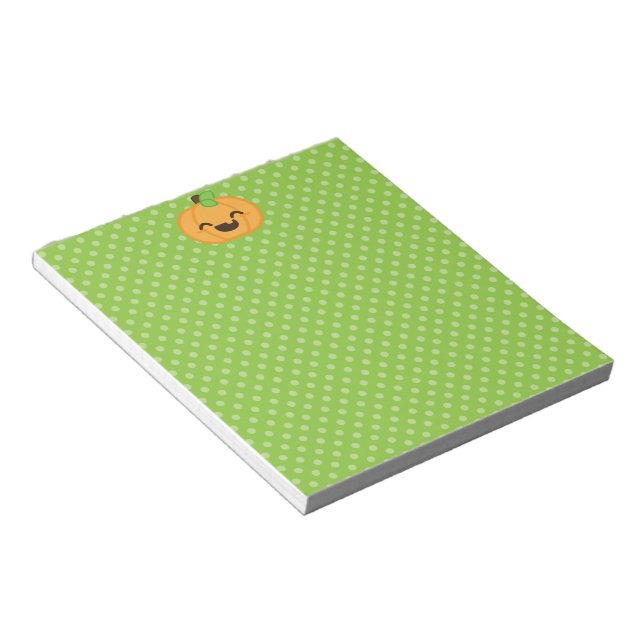 Bloco De Notas Notepad de Kawaii Jack O Lanterna Pumpkin (Inclinado)