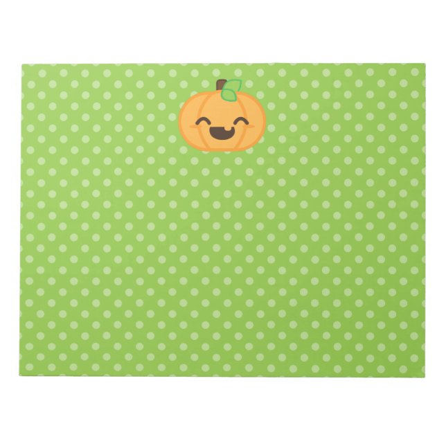 Bloco De Notas Notepad de Kawaii Jack O Lanterna Pumpkin (Frente)