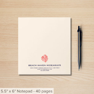 Bloco De Notas Notepad de logotipo monstera tropical