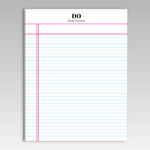 Bloco De Notas Notepad de Margem de Nome Monograma Simples