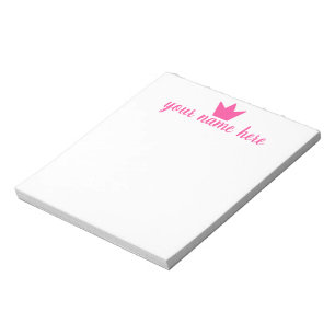 Bloco De Notas Notepad de Meninas de Coroa Personalizadas