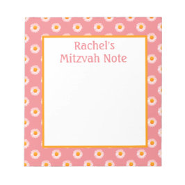 Bloco De Notas Notepad de Meninas Rosa Mitzvah Nota Meninas