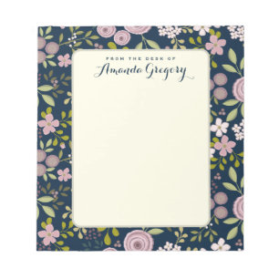 Bloco De Notas Notepad de Mesa Personalizada Floral do Jardim Sel