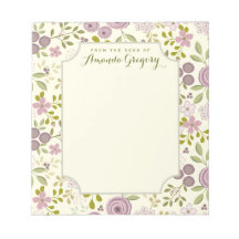 Notepad de Mesa Personalizada Floral do Jardim Sel