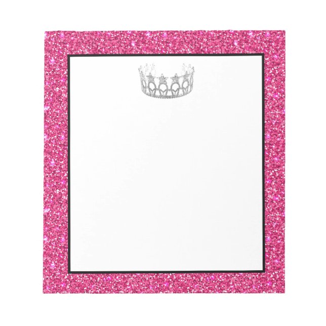 Bloco De Notas Notepad de Miss USA Crown Pink (Frente)
