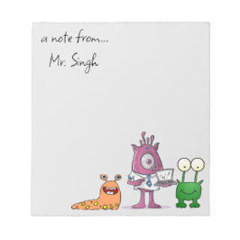 Bloco De Notas Notepad de Monstros de Professores Masculinos Edit