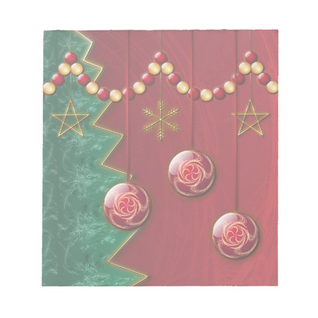 Bloco De Notas Notepad de Natal de Celebração Fractal (Frente)