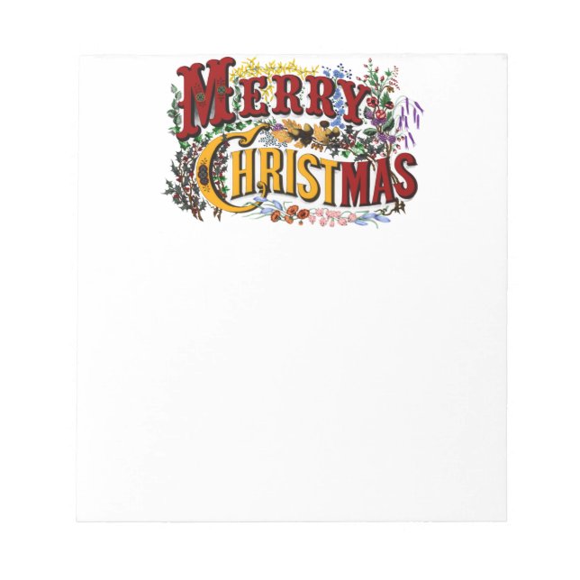 Bloco De Notas Notepad de Natal Feliz 1876 (Frente)