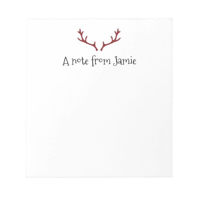Bloco De Notas Notepad de Natal personalizado "A note from" (Frente)