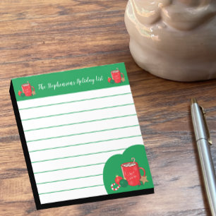 Bloco De Notas Notepad de Natal Personalizado Vermelho da Copa do