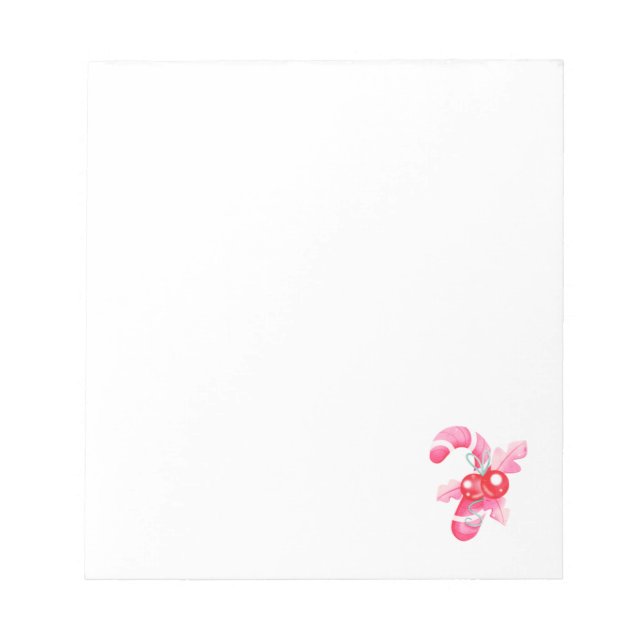 Bloco De Notas Notepad de Natal Rosa e Branco Doces (Frente)
